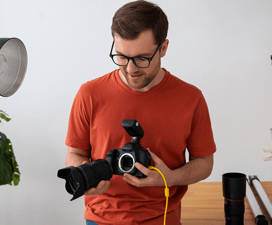 Creative professional capturing content